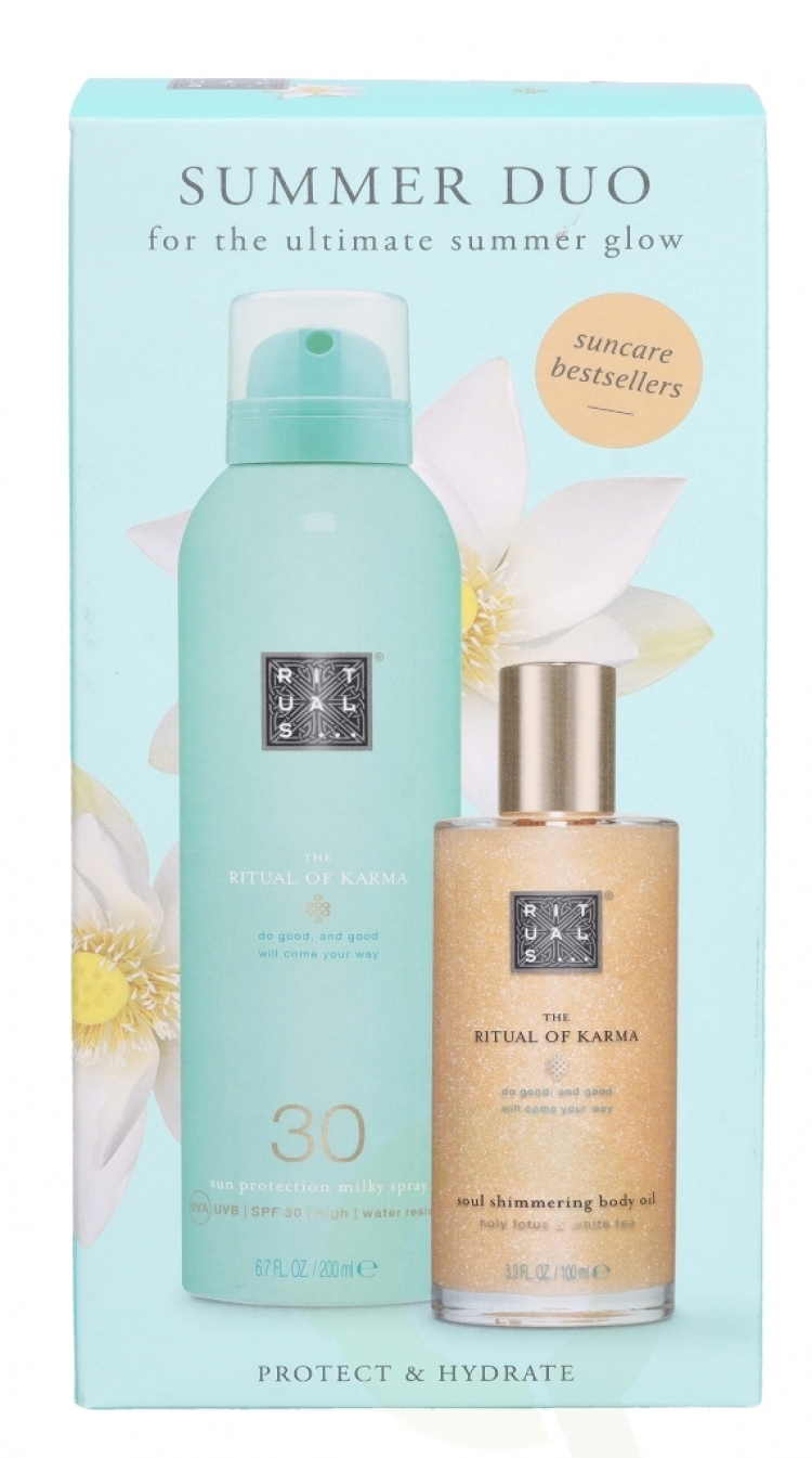 Rituals Karma Summer Sun Care Set 300 ml Body Shimmer Oil 100ml/Sun Protection Milky Spray SPF30 200ml