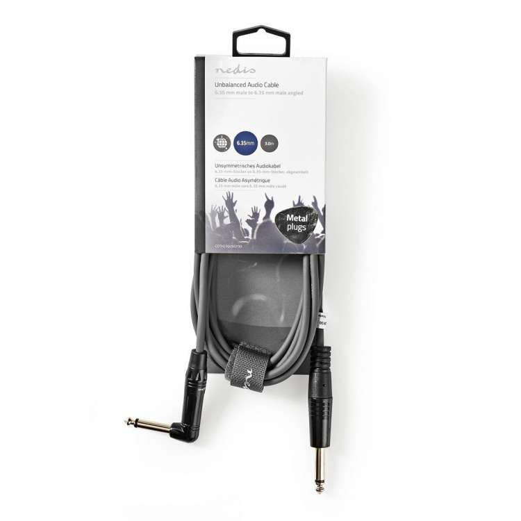 Nedis Mono Audio Cable | 6.35 mm Male | 6.35 mm Male | Nickel Plated | 3.00 m | Round | PVC