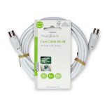 Nedis Coax Cable | IEC (Coax) Male | IEC (Coax) Female | Nickel Plated | 90 dB | 75 Ohm | Double Shielded | 3.00 m | Round | PVC | White | Label