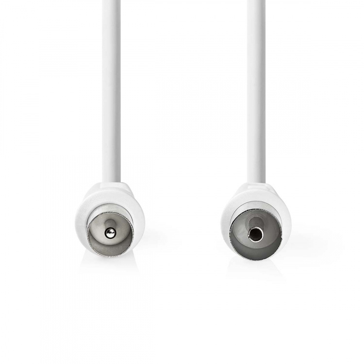 Nedis Coax Cable | IEC (Coax) Male | IEC (Coax) Female | Nickel Plated | 90 dB | 75 Ohm | Double Shielded | 5.00 m | Round | PVC | White | Label