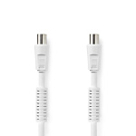 Nedis Coax Cable | IEC (Coax) Male | IEC (Coax) Female | Nickel Plated | 120 dB | 75 Ohm | Quad Shielded | 1.00 m | Round | PVC | White | Label Nedis Coax Cable | IEC (Coax) Male | IEC (Coax) Female | Nickel Plated | 120 dB | 75 Ohm | Quad Shielded | 1.00 m | Round | PVC | White | Label