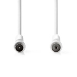 Nedis Coax Cable | IEC (Coax) Male | IEC (Coax) Female | Nickel Plated | 120 dB | 75 Ohm | Quad Shielded | 2.00 m | Round | PVC | White | Label Nedis Coax Cable | IEC (Coax) Male | IEC (Coax) Female | Nickel Plated | 120 dB | 75 Ohm | Quad Shielded | 2.00 m | Round | PVC | White | Label