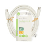 Nedis Coax Cable | IEC (Coax) Male | IEC (Coax) Female | Nickel Plated | 120 dB | 75 Ohm | Quad Shielded | 2.00 m | Round | PVC | White | Label Nedis Coax Cable | IEC (Coax) Male | IEC (Coax) Female | Nickel Plated | 120 dB | 75 Ohm | Quad Shielded | 2.00 m | Round | PVC | White | Label
