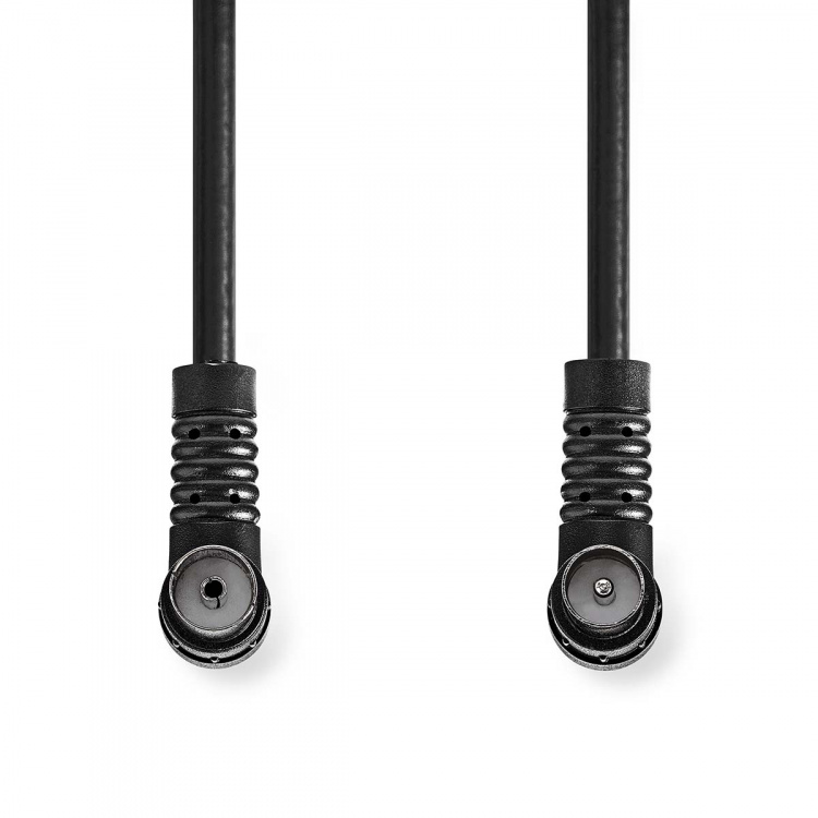 Nedis Coax Cable | IEC (Coax) Male | IEC (Coax) Female | Nickel Plated | 120 dB | 75 Ohm | Quad Shielded | 1.50 m | Round | PVC | Black | Label