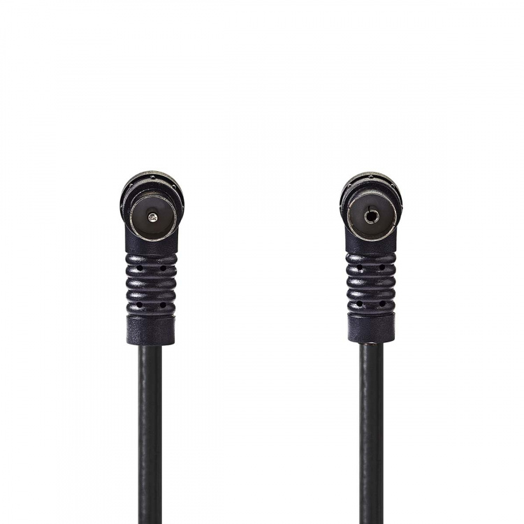 Nedis Coax Cable | IEC (Coax) Male | IEC (Coax) Female | Nickel Plated | 120 dB | 75 Ohm | Quad Shielded | 3.00 m | Round | PVC | Black | Label