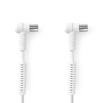 Nedis Coax Cable | IEC (Coax) Male | IEC (Coax) Female | Nickel Plated | 120 dB | 75 Ohm | Quad Shielded | 3.00 m | Round | PVC | White | Label