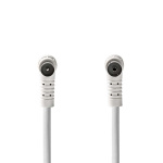 Nedis Coax Cable | IEC (Coax) Male | IEC (Coax) Female | Nickel Plated | 120 dB | 75 Ohm | Quad Shielded | 3.00 m | Round | PVC | White | Label