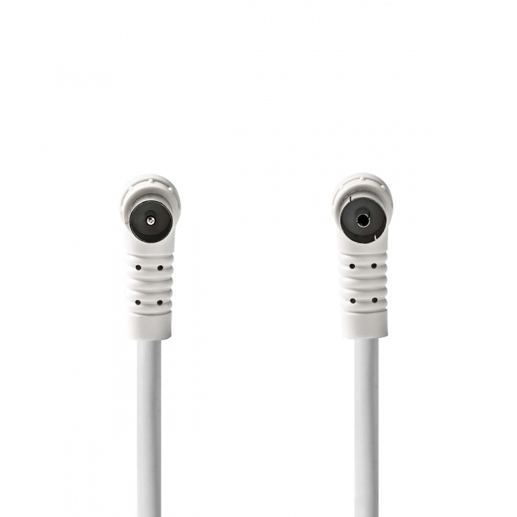 Nedis Coax Cable | IEC (Coax) Male | IEC (Coax) Female | Nickel Plated | 120 dB | 75 Ohm | Quad Shielded | 3.00 m | Round | PVC | White | Label
