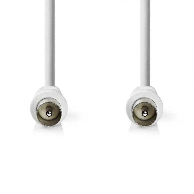 Nedis Coax Cable | IEC (Coax) Male | IEC (Coax) Male | Nickel Plated | 90 dB | 75 Ohm | Double Shielded | 3.00 m | Round | PVC | White | Label
