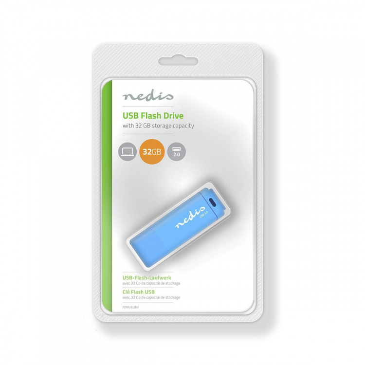 Nedis Flash Drive | 32 GB | USB Type-A | Read speed: 12 MB/s | Write speed: 3 MB/s Nedis Flash Drive | 32 GB | USB Type-A | Read speed: 12 MB/s | Write speed: 3 MB/s