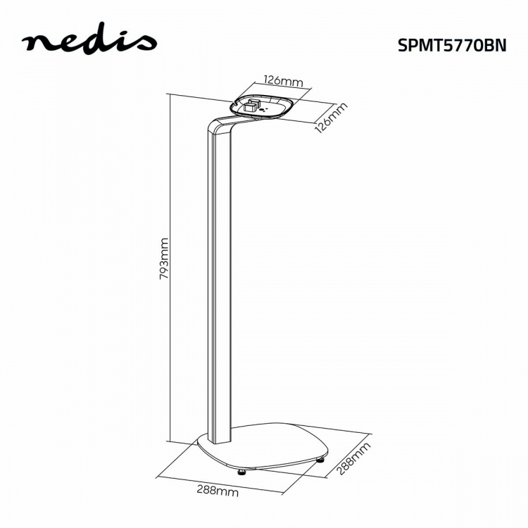 Nedis Speaker Mount | Compatible with: Sonos® One SL™ / Sonos® One™ / Sonos® PLAY:1™ | Stand | 10 kg | Fixed | Metal / Wood | Black / Brown Nedis Speaker Mount | Compatible with: Sonos® One SL™ / Sonos® One™ / Sonos® PLAY:1™ | Stand | 10 kg | Fixed | Metal / Wood | Black / Brown