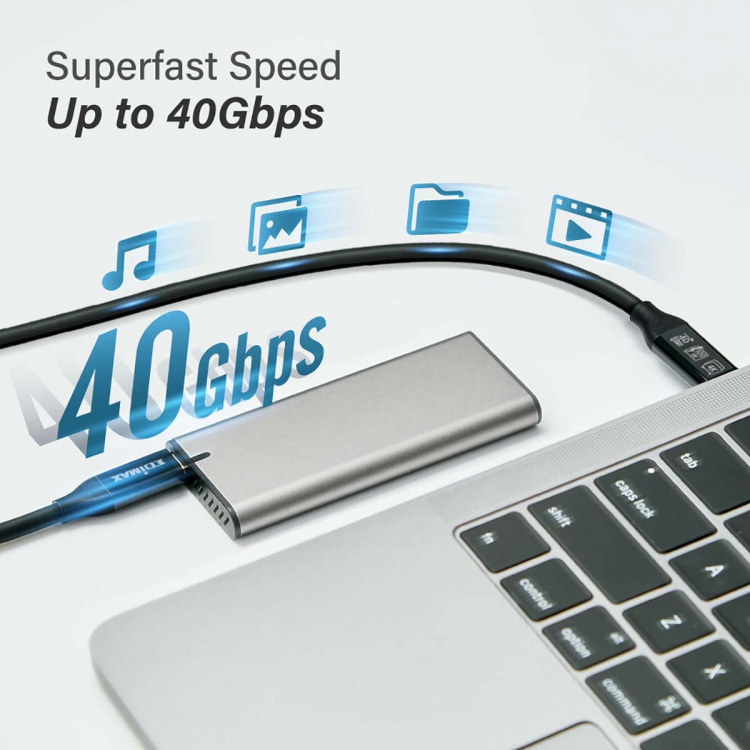 Edimax USB4/Thunderbolt3 Cable, 40G, o.5meter, Type C to Type C Edimax USB4/Thunderbolt3 Cable, 40G, o.5meter, Type C to Type C