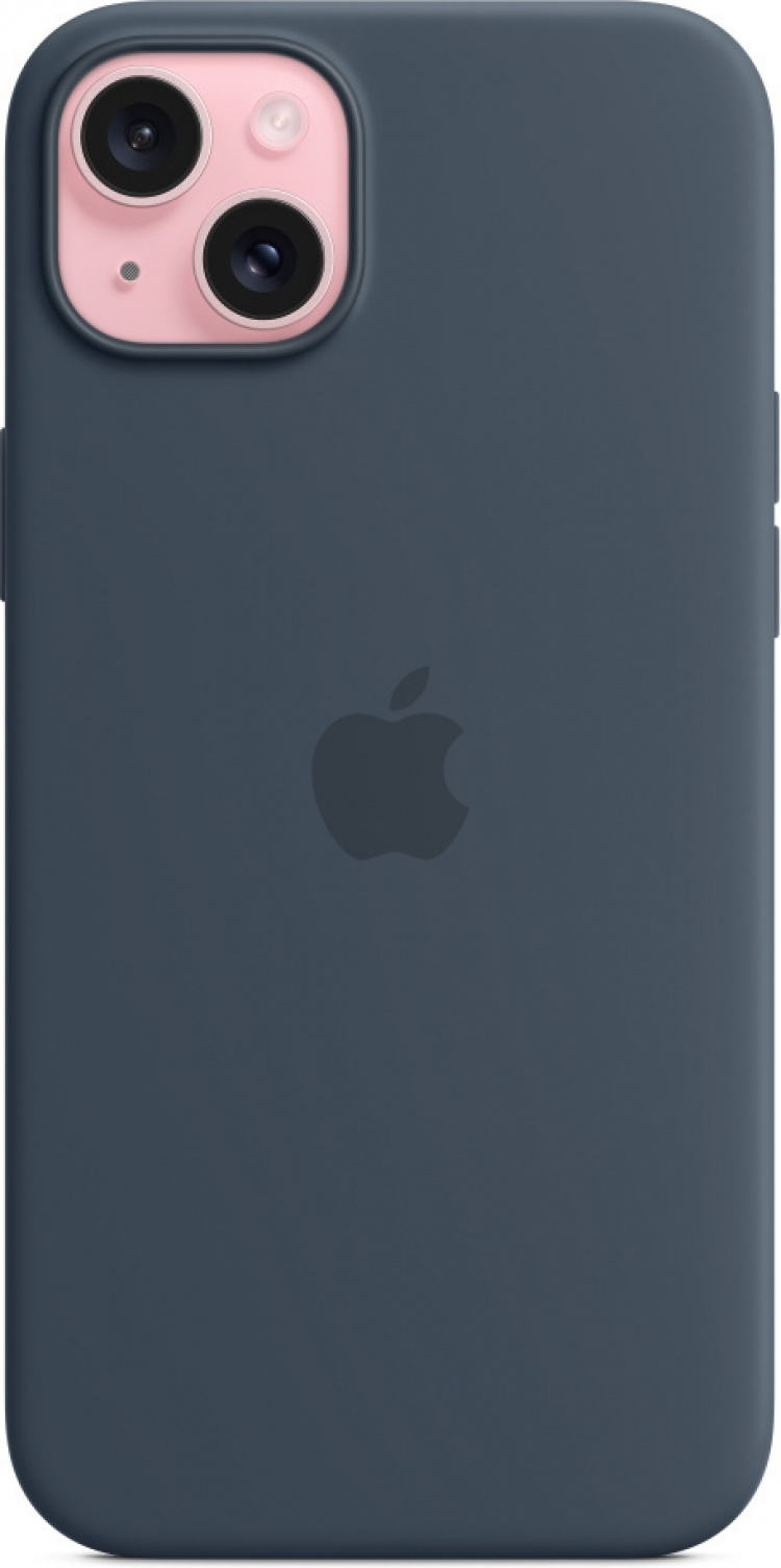Apple iPhone 15 Plus silikonfodral med MagSafe, blå Apple iPhone 15 Plus silikonfodral med MagSafe, blå