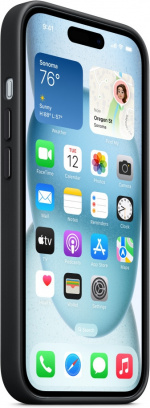 Apple iPhone 15 FineWoven fodral med MagSafe, svart Apple iPhone 15 FineWoven fodral med MagSafe, svart