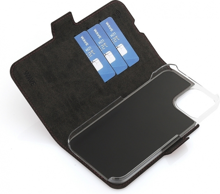 Wave BookCase - skyddsfodral, MagSafe-kompatibelt, iPhone 15, smoky sangria