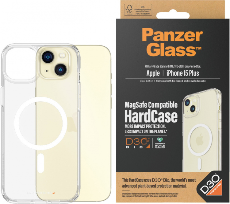 PanzerGlass HardCase med D3O -skyddsfodral, MagSafe-kompatibelt, iPhone 15 Plus PanzerGlass HardCase med D3O -skyddsfodral, MagSafe-kompatibelt, iPhone 15 Plus