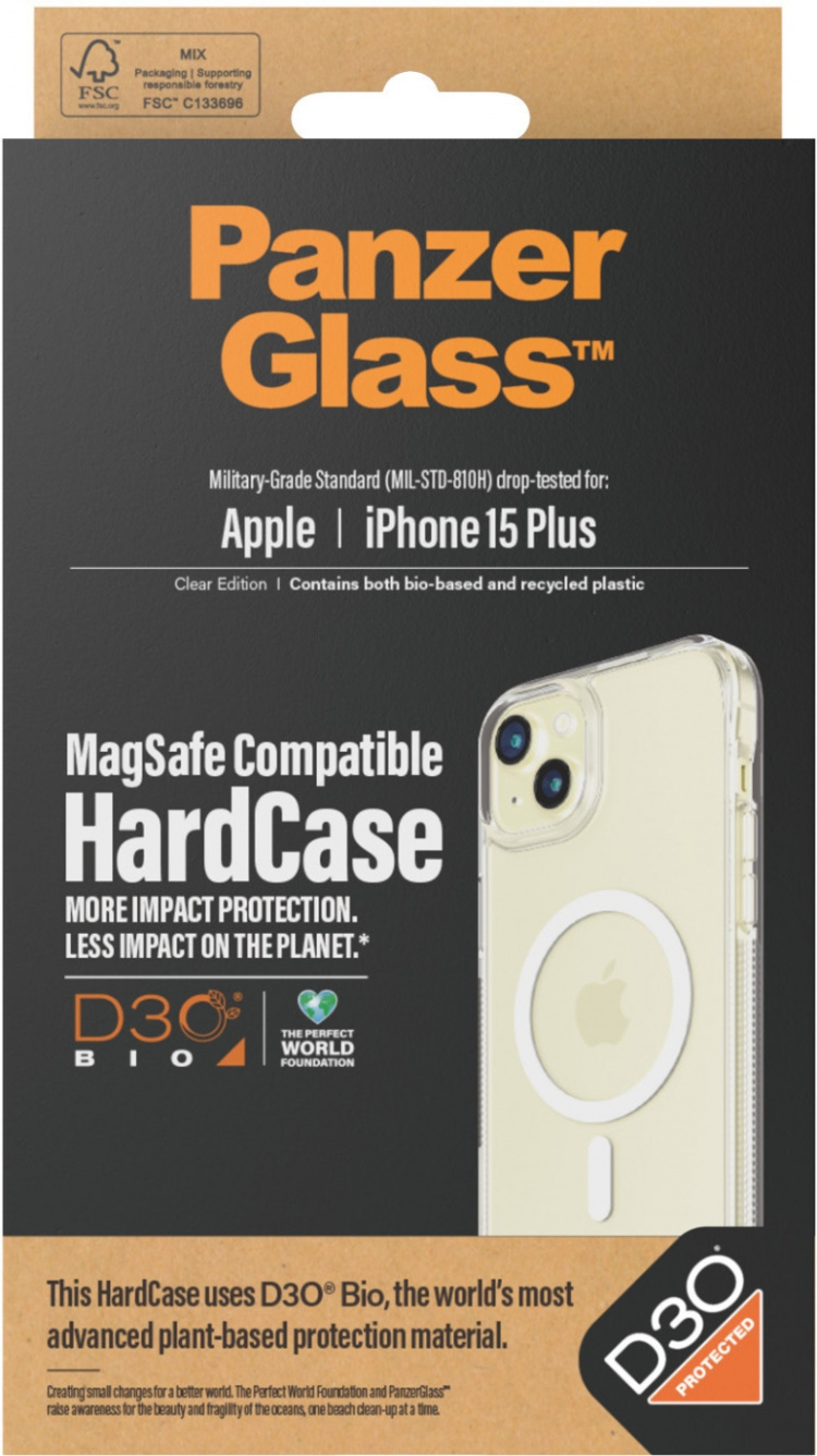 PanzerGlass HardCase med D3O -skyddsfodral, MagSafe-kompatibelt, iPhone 15 Plus PanzerGlass HardCase med D3O -skyddsfodral, MagSafe-kompatibelt, iPhone 15 Plus