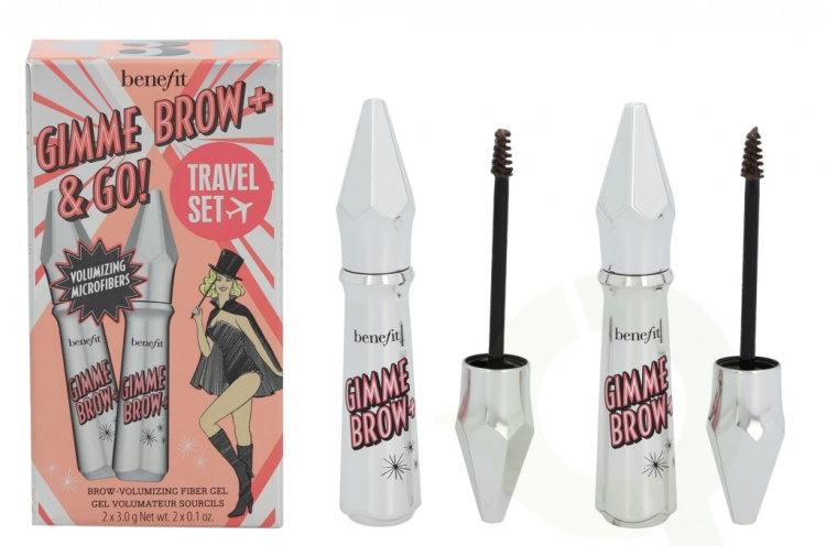Benefit Gimme Brow + & Go Brow Volumizing Fiber Gel Set 6 gr 2x3gr Gimme Brow+ Fiber Gel