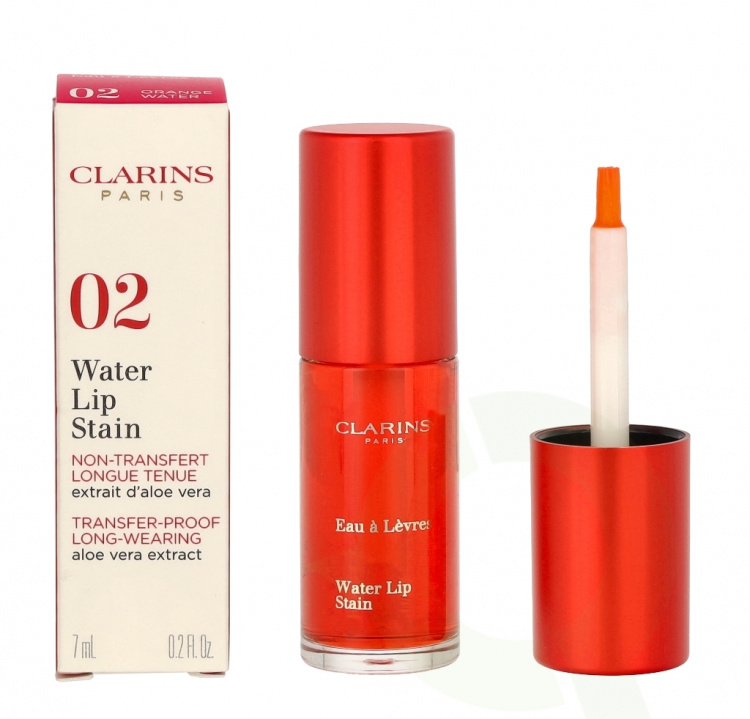 Clarins Water Lip Stain 7 ml #02 Orange Water/Transfer-Proof Long-Wearing