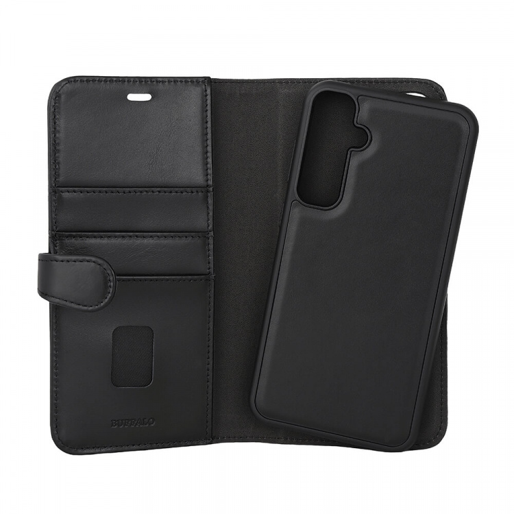 Buffalo Wallet Case Leather 2-in-1 Black - Samsung S23 FE 5G Buffalo Wallet Case Leather 2-in-1 Black - Samsung S23 FE 5G