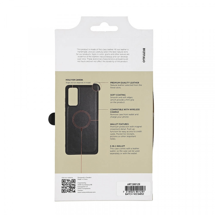 Buffalo Wallet Case Leather 2-in-1 Black - Samsung S23 FE 5G Buffalo Wallet Case Leather 2-in-1 Black - Samsung S23 FE 5G