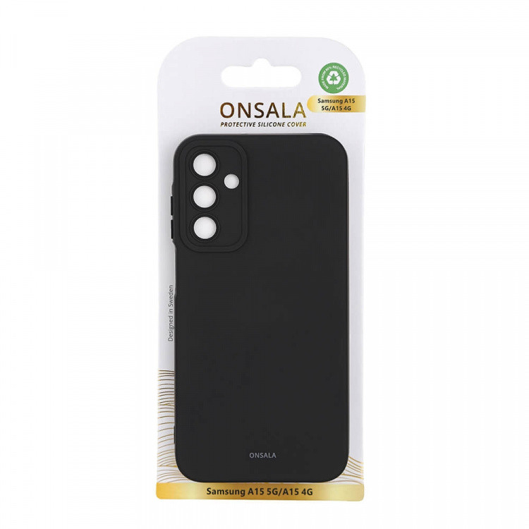 Onsala Phone Case with Silicone Feel Black - Samsung A15 5G/A15 4G Onsala Phone Case with Silicone Feel Black - Samsung A15 5G/A15 4G
