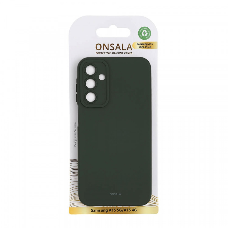 Onsala Phone Case with Silicone Feel Olive Green - Samsung A15 5G/A15 4G Onsala Phone Case with Silicone Feel Olive Green - Samsung A15 5G/A15 4G