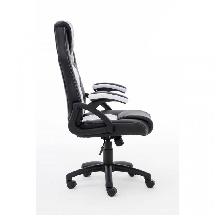 Raptor Gaming Chair GS-40 Compact PU & Fabric Black/White Raptor Gaming Chair GS-40 Compact PU & Fabric Black/White