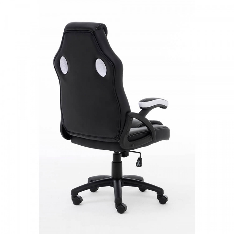 Raptor Gaming Chair GS-40 Compact PU & Fabric Black/White Raptor Gaming Chair GS-40 Compact PU & Fabric Black/White