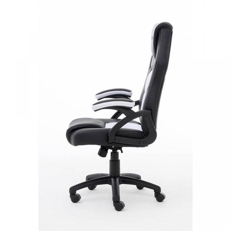 Raptor Gaming Chair GS-40 Compact PU & Fabric Black/White Raptor Gaming Chair GS-40 Compact PU & Fabric Black/White