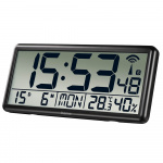 Hama Wall Clock Digital Jumbo Radio Synchronized Black