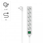 Hama Power Strip 6-way Switch White 3.0m Hama Power Strip 6-way Switch White 3.0m