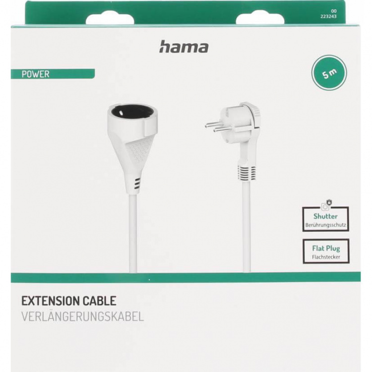 Hama Extension Cable Indoor White 5.0m Hama Extension Cable Indoor White 5.0m