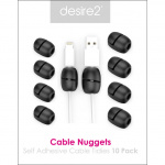 Desire2 Cable Nuggets Tidy x10 Black