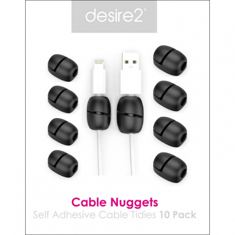 Desire2 Cable Nuggets Tidy x10 Black