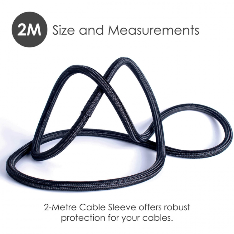 Desire2 Deskmate Cable Sheath 2m Velcro Closing Black