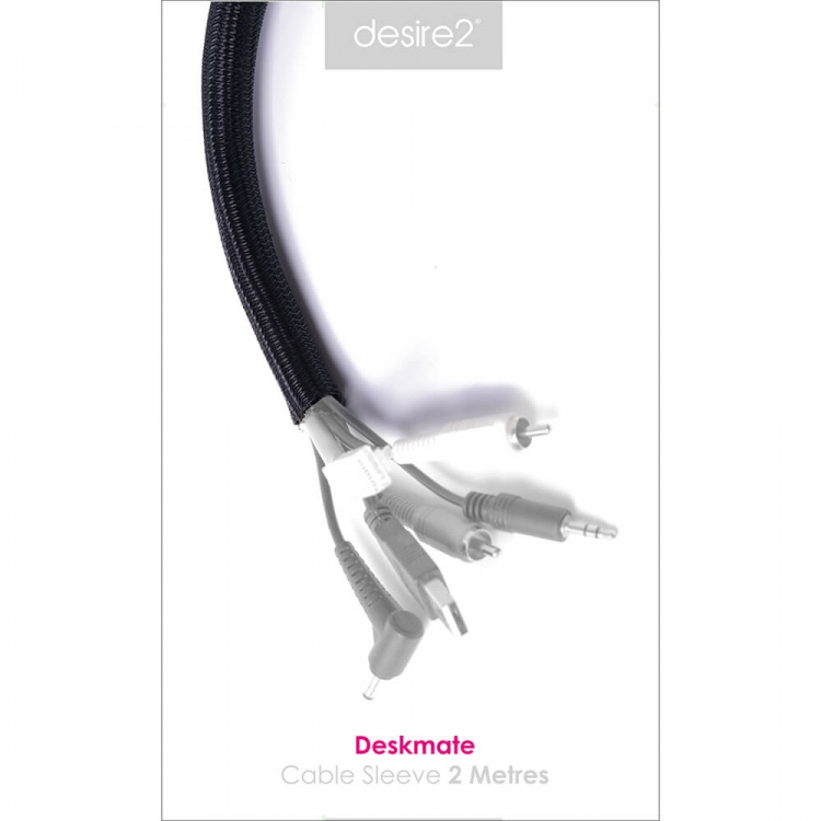 Desire2 Deskmate Cable Sheath 2m Velcro Closing Black