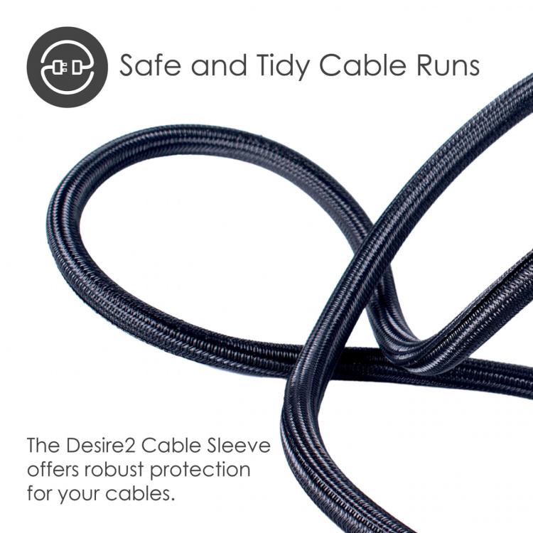 Desire2 Deskmate Cable Sheath 4m Velcro Closing Black Desire2 Deskmate Cable Sheath 4m Velcro Closing Black