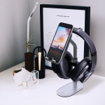 Desire2 Headphone Stand and Cell Phone Holder Silver
