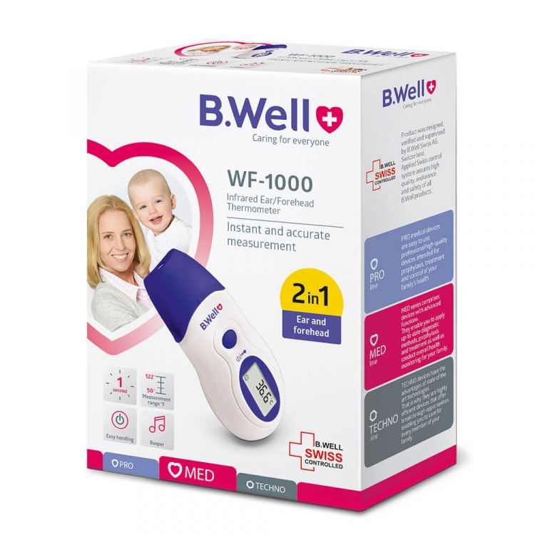 B.WELL Fever Thermometer WF-1000 IR Ear/Forehead