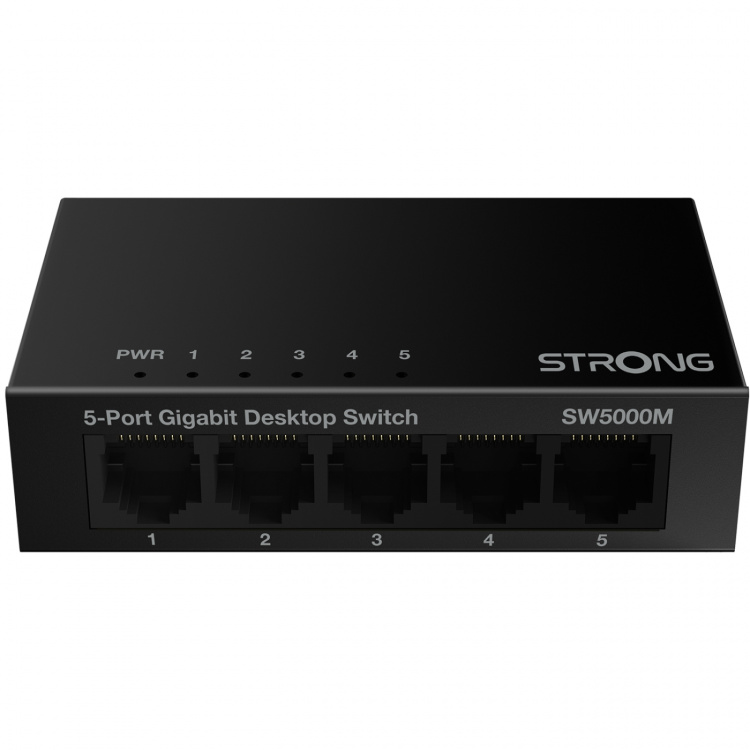 Strong 5-port Gigabitswitch Metall Svart Strong 5-port Gigabitswitch Metall Svart