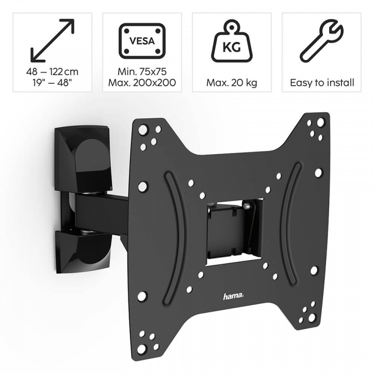 Hama TV Wall Bracket Full Motion VESA up to 200x200 48