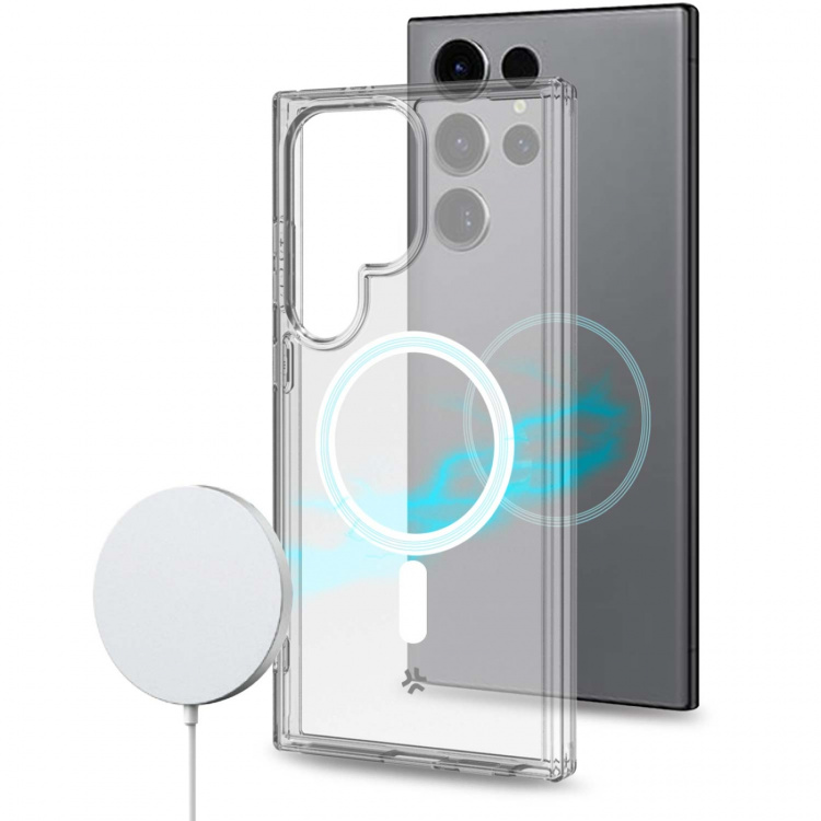 Celly Gelskinmag Magnetic TPU Cover Galaxy S24 Ultra 5G Transparent