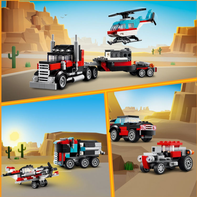 LEGO Creator 31146 - Flatbed Truck with Helicopter