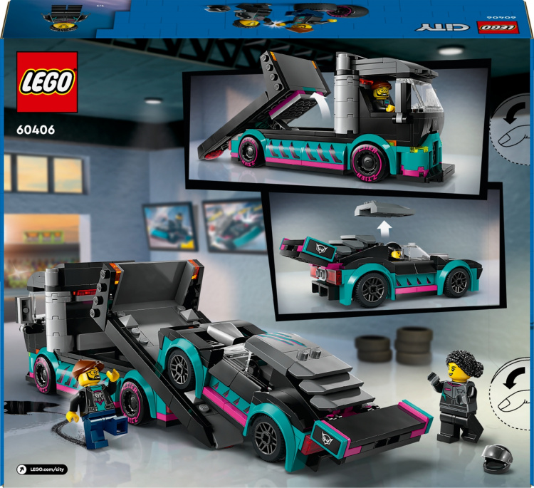 LEGO City Great Vehicles 60406 - Race Car and Car Carrier Truck