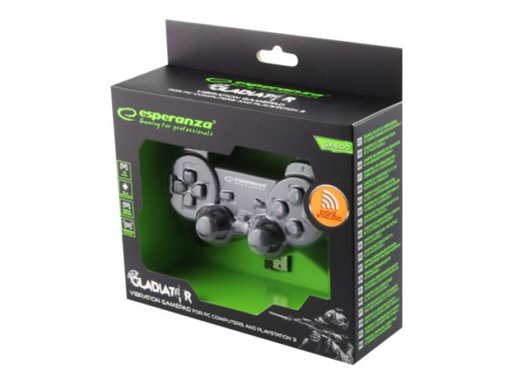 Esperanza GLADIATOR Gamepad PC Sony PlayStation 3 Svart