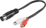 Goobay Adapter för ljudkabel, DIN-uttag till stereo RCA-kontakt DIN plugg 180 ° (5-pin) > 2x RCAuttag (ljud vänster / höger) Goobay Adapter för ljudkabel, DIN-uttag till stereo RCA-kontakt DIN plugg 180 ° (5-pin) > 2x RCAuttag (ljud vänster / höger)