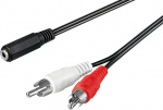 Goobay Adapter för ljudkabel 3,5 mm jack till RCA-kontakt Pawl 3,5 mm-uttag (3-pin, Stereo) > 2x RCA-kontakt (ljud vänster / höger)