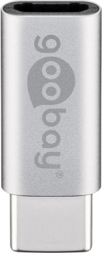 Goobay Adapter USB-C™ till USB 2.0 Micro-B, silver USB-C™ plugg > USB 2,0 mikro uttag (typ B)