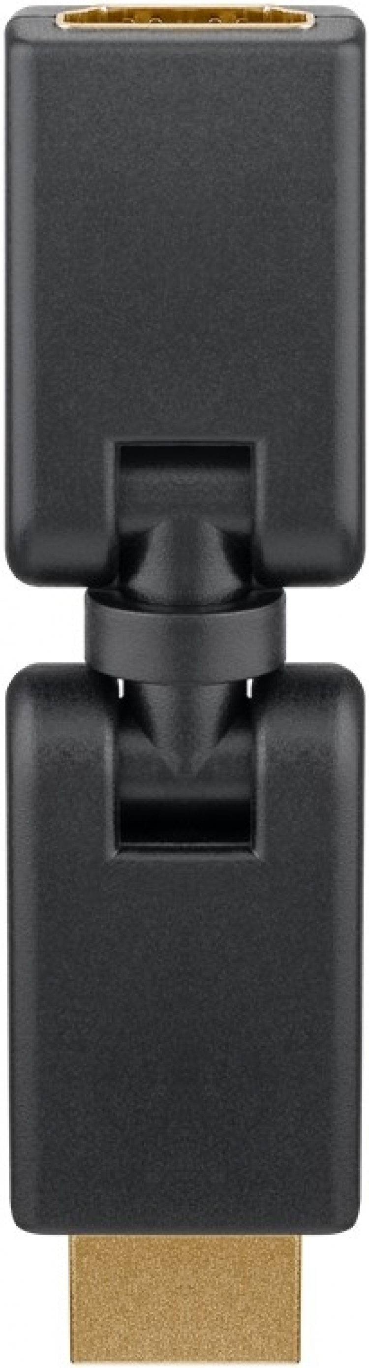 Goobay HDMI™-adapter 360°, Guldpläterad (4K @ 60 Hz) HDMI™-uttag (typ A) > HDMI™-kontakt (typ A); böjbar